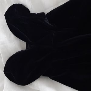 Velvet long black dress